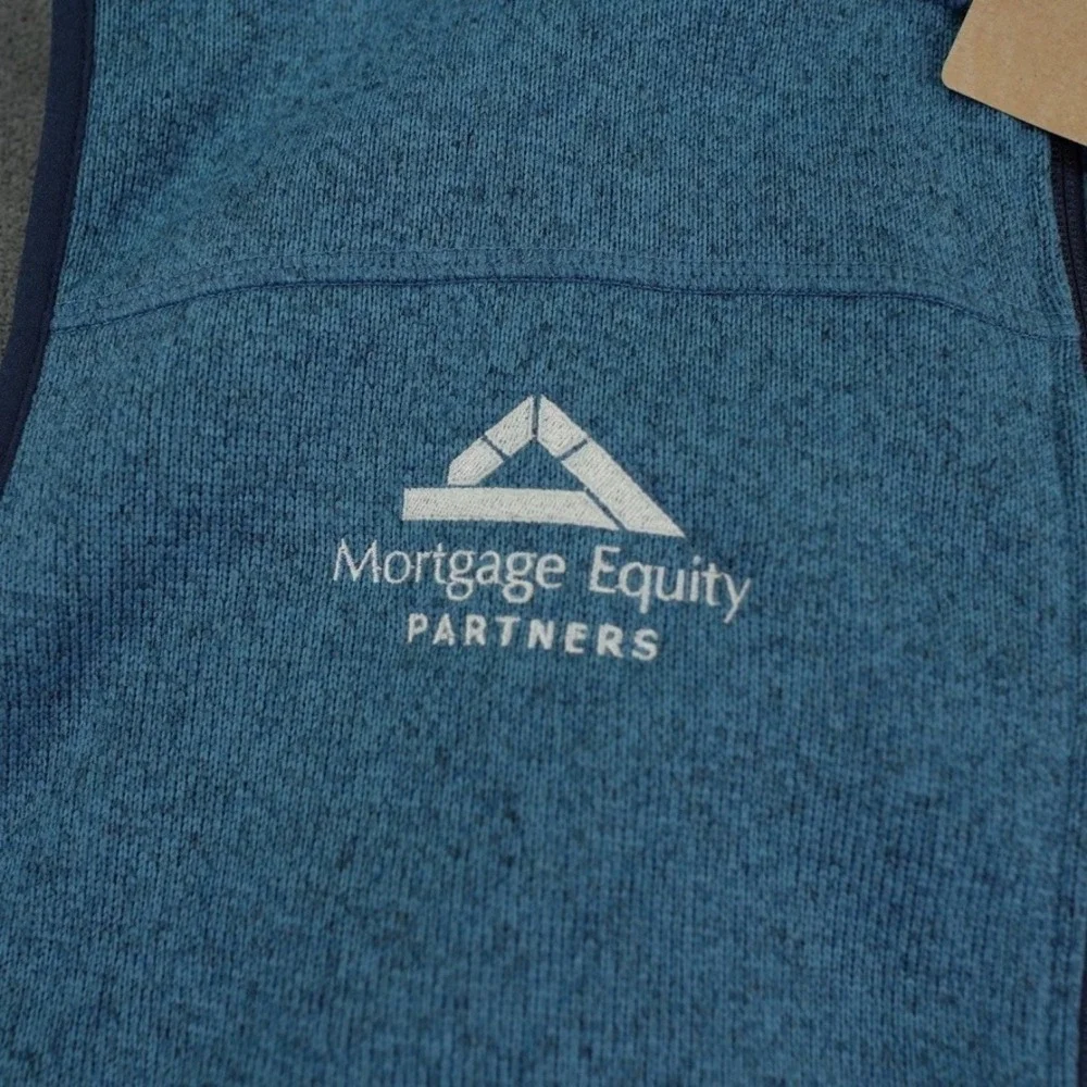 LL Bean Mens‎ Sweater Fleece Vest XXL Blue Dusk Slightly Fitted Full Zip Logo